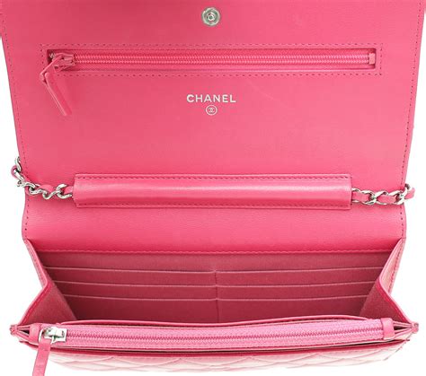 chanel hot pink wallet|chanel pink wallet price.